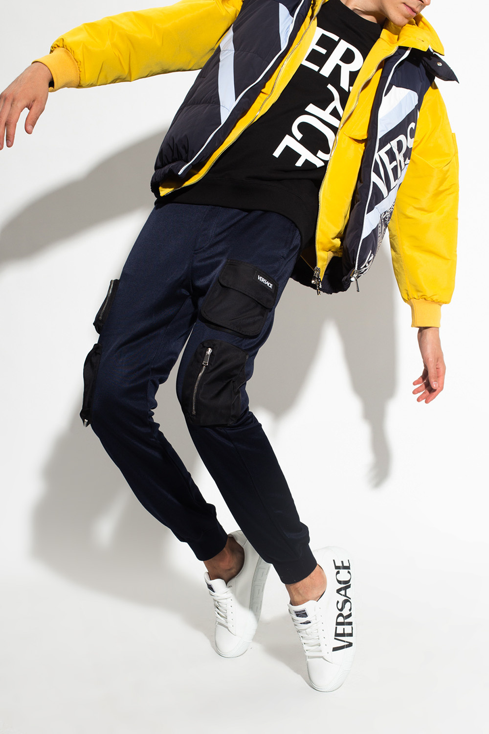【関税＆送料込み】Versace Jackets And Vests SchaferandweinerShops Japan - Black Jacket with logo Versace